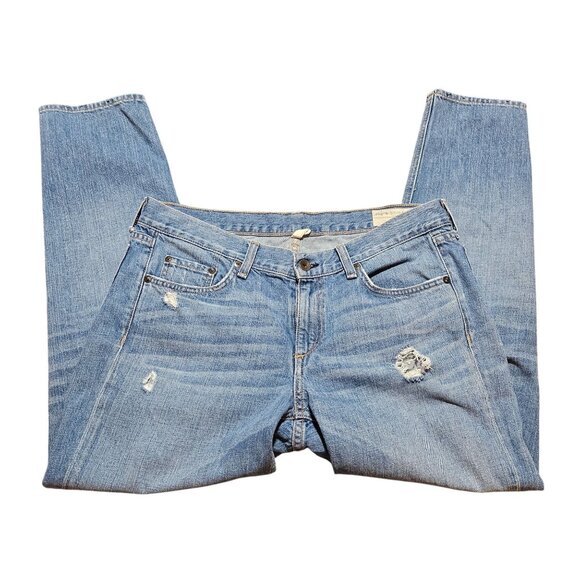 Rag & Bone Women's Boyfriend Jean Moss W/Holes Size 28 Medium Wash Cotton Denim - Picture 5 of 16
